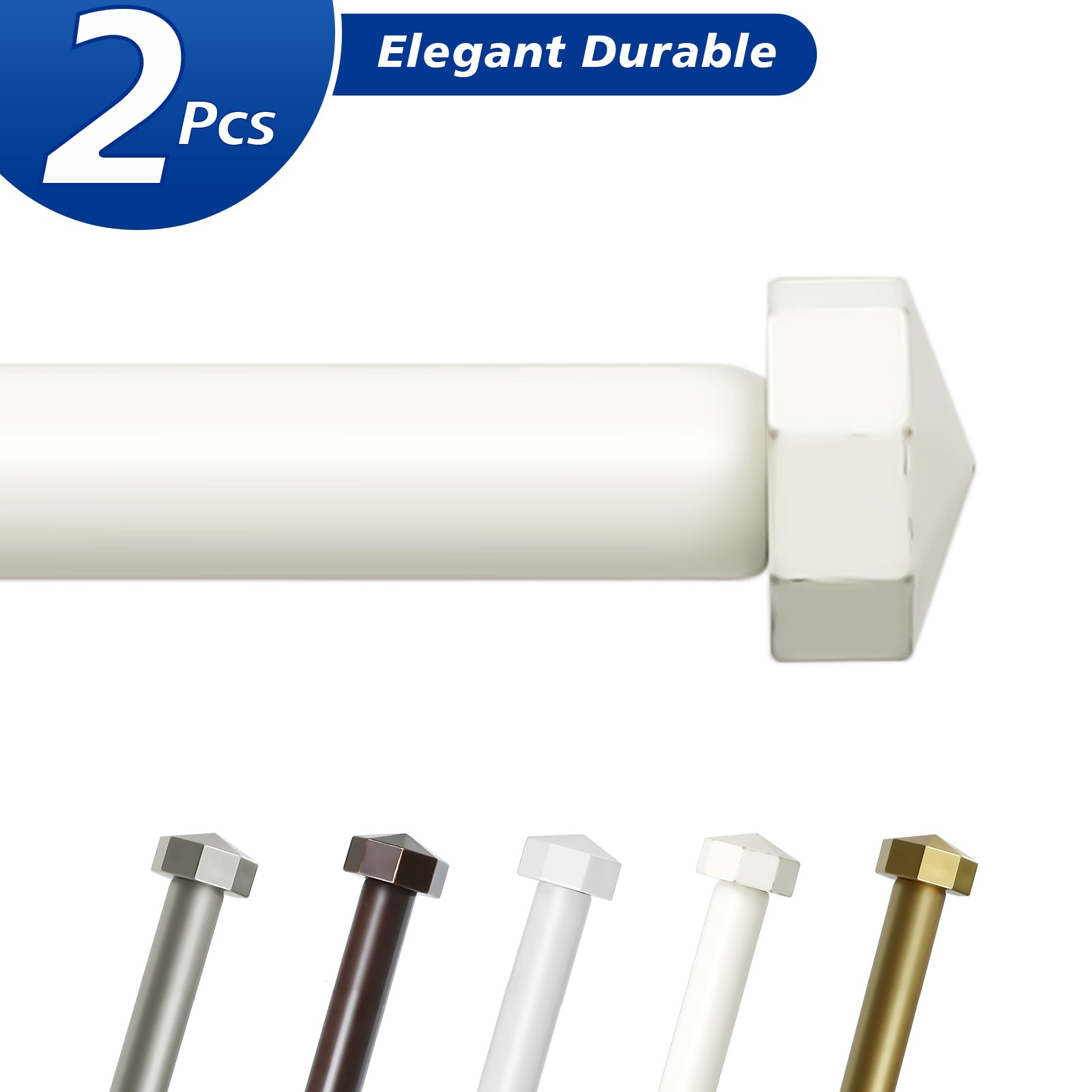 2-1 PCS Single Curtain Rod w/ Octagonal Finial, 5/8 In Dia Drapery Rods 28"-120" gallery
