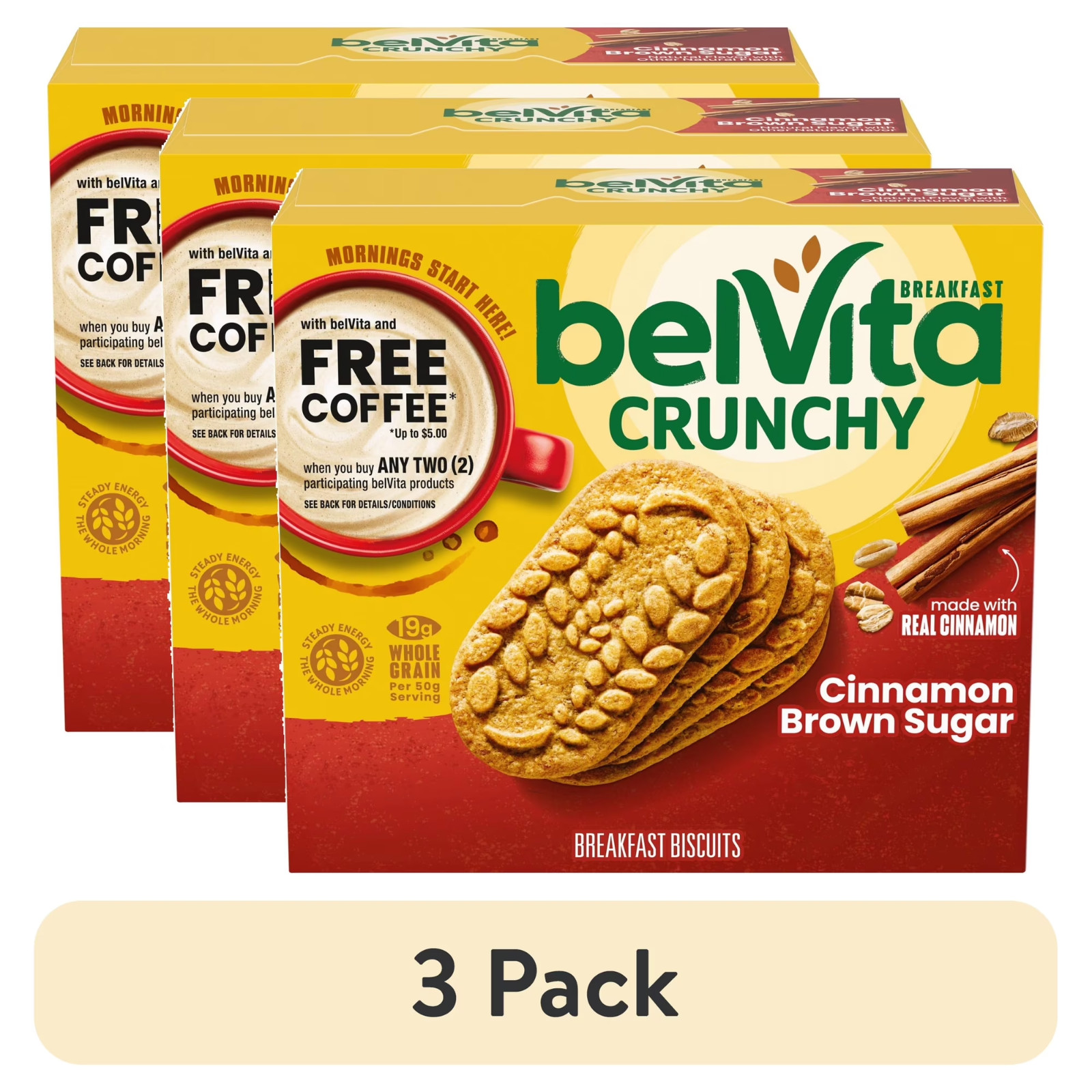(3 pack) belVita Breakfast Bars Biscuits, Cinnamon Brown Sugar, 5 Packs (4 Biscu gallery