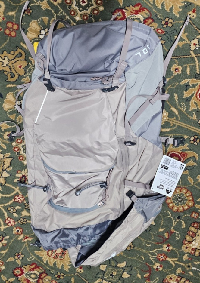 NEW Ozark Trail 50L Hiking Backpack with Adjustable Compression Straps, Tan