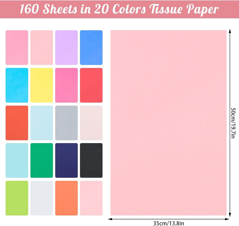 160 Sheets Tissue Paper Bulk for Gift Bags 20 X 14 Inches Multicolor Gift Tissue gallery