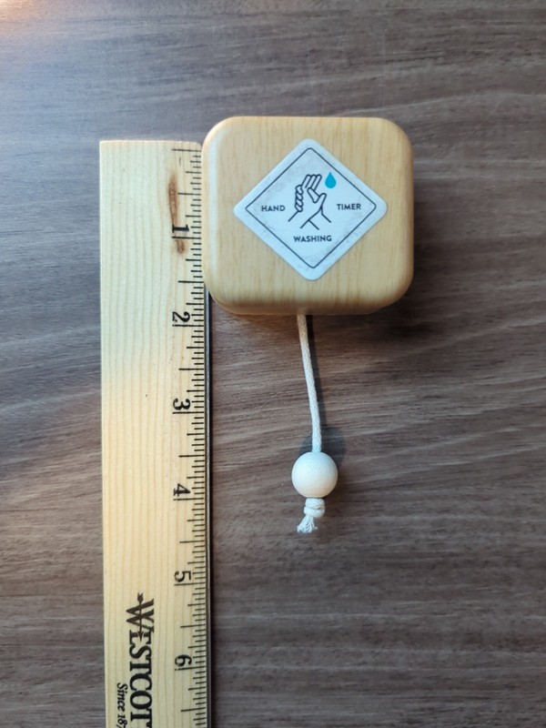 Kikkerland Hand Washing Timer Pull String Wood Block 20 Sec Reminder gallery