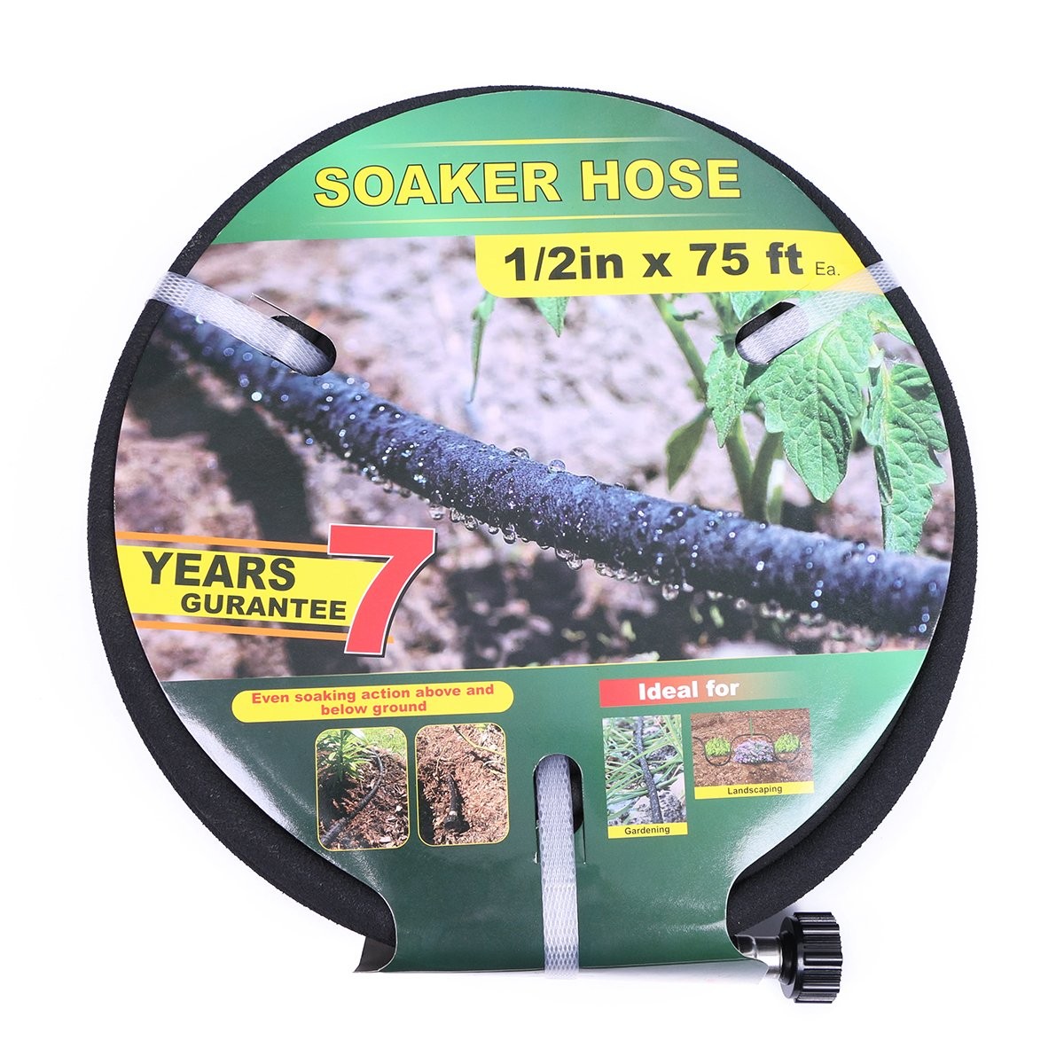 1/2" Soaker Hose 75 ft Round Rubber Garden Soaker Hoses, Heavy Duty Drip Hose... gallery