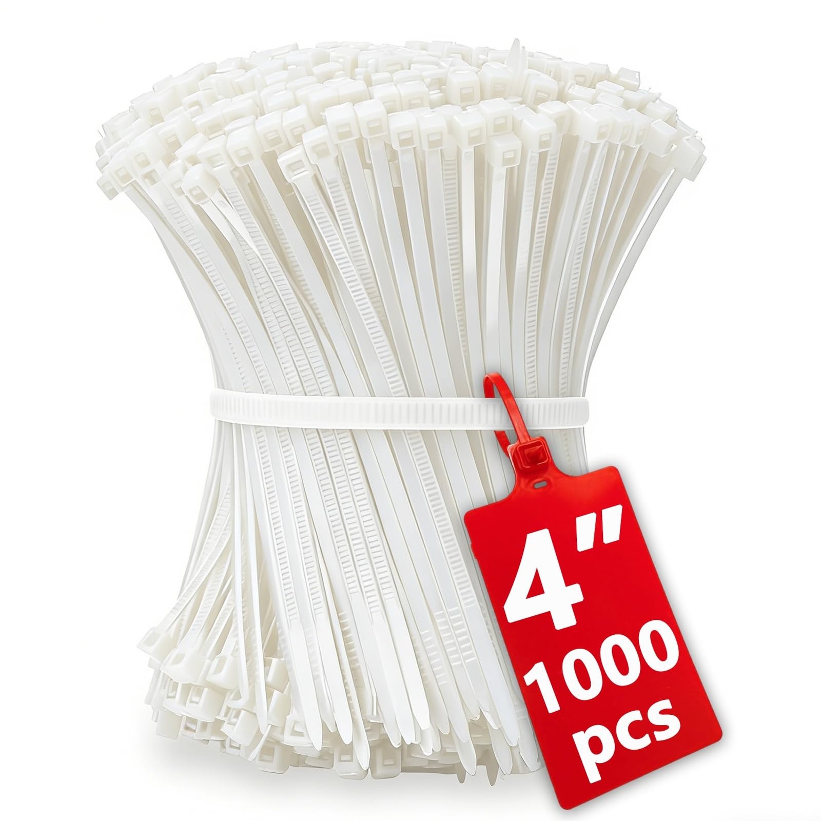 1000pcs Small White Zip Ties 4 Inch, Mini Cable 4in/1000 pack 30 lbs, gallery