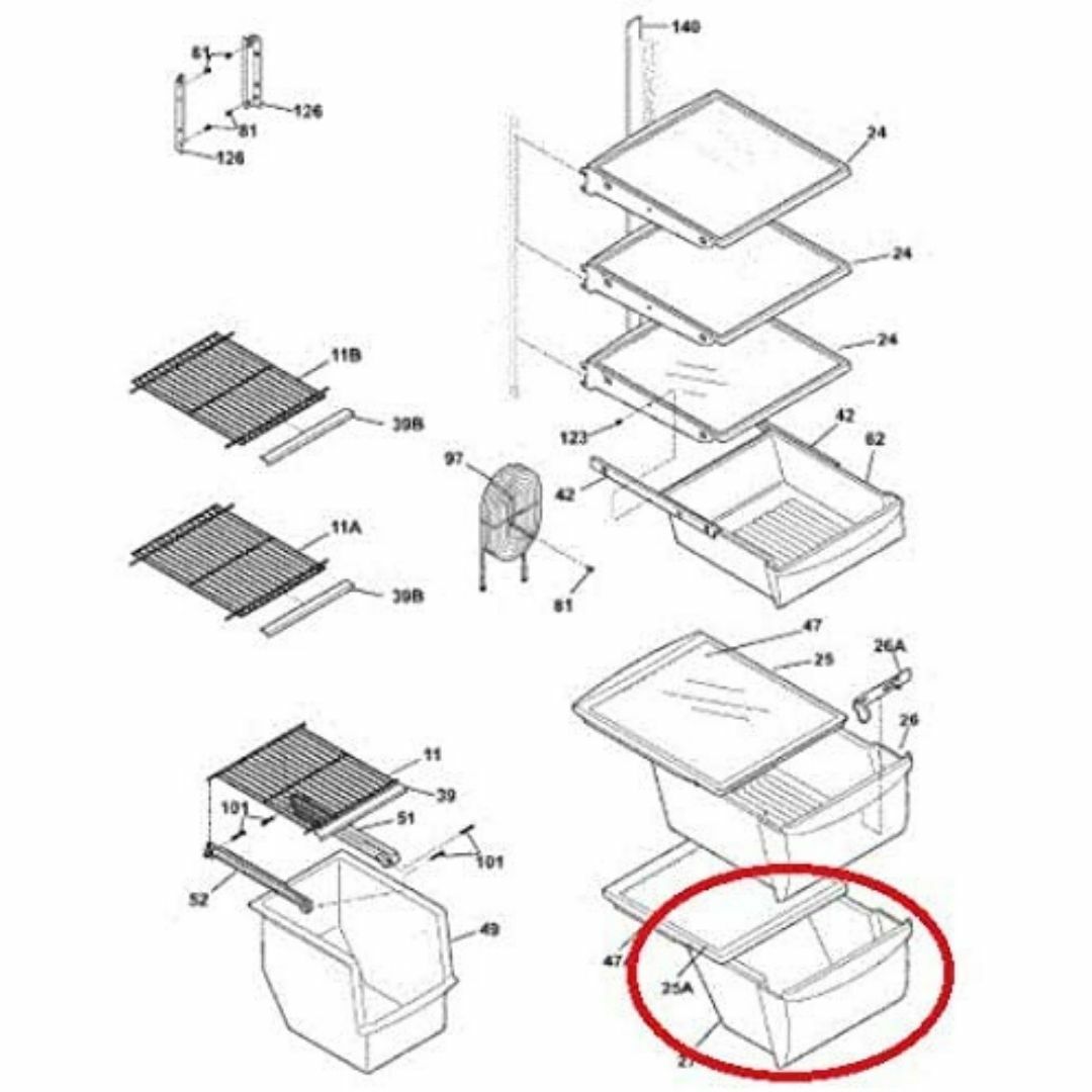 Bottom Crisper Drawer 240351207 for Frigidaire FFHS2611PF4 FFHS2622MSYA PS430022 gallery