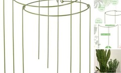 3 Pack Plant Support Stakes, Adjustable Plant Ring Cages 10″ Wide x 17″ High
