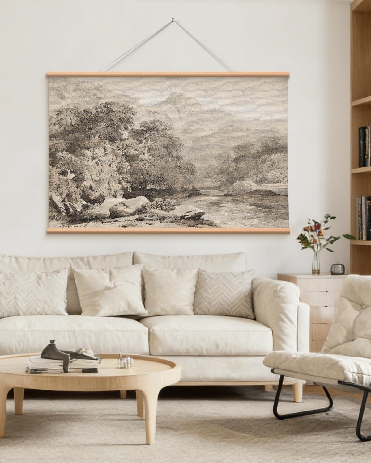 Extra Large Canvas Wall Art, 36x54 Inch Neutral Vintage Landscape Wall Decor,... gallery