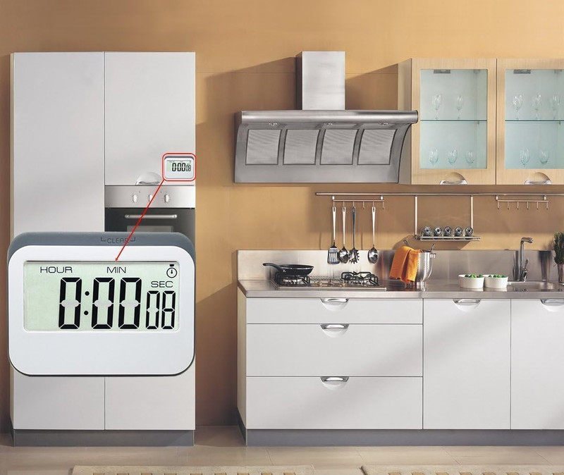 Digital Kitchen Timer 12/24 Hours Alarm Clock with Magnetic Back and Retractable gallery