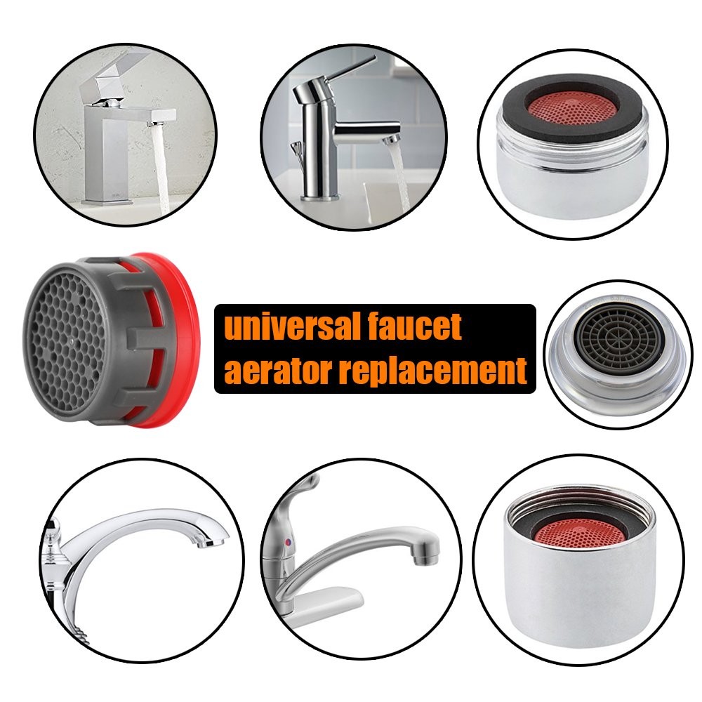 JQK Faucet Aerator, 2.2 GPM Flow Retrictor Insert 5 Pack, Red & gpm gallery