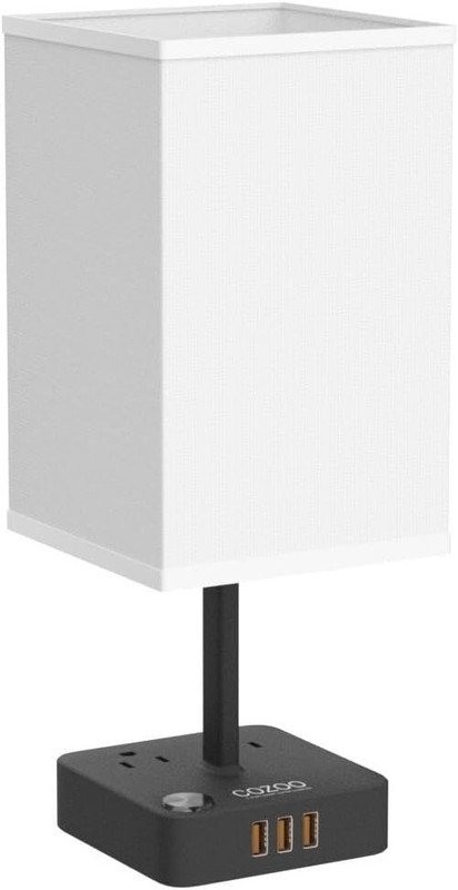 Bedside Lamp- Touch Control Table Lamp with USB C+A Charging Ports & AC Outlets gallery