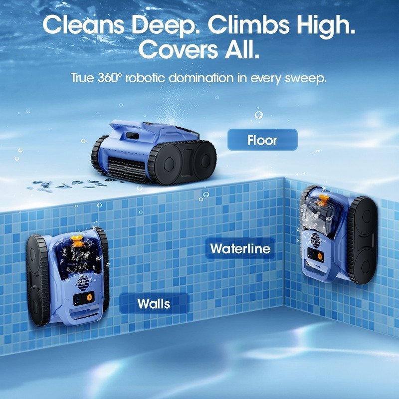 Seauto SAT 20PRO Cordless Robotic Pool Vacuum, Pool Cleaner with Track Drive gallery