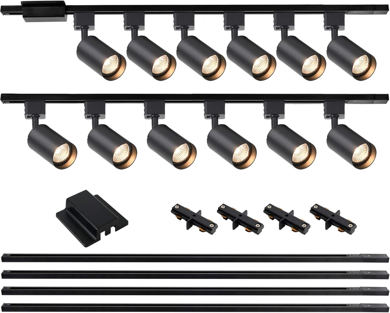 12-Light LED Track Lighting Kit with 13FT Rails - Modern Ceiling Spot Lights gallery