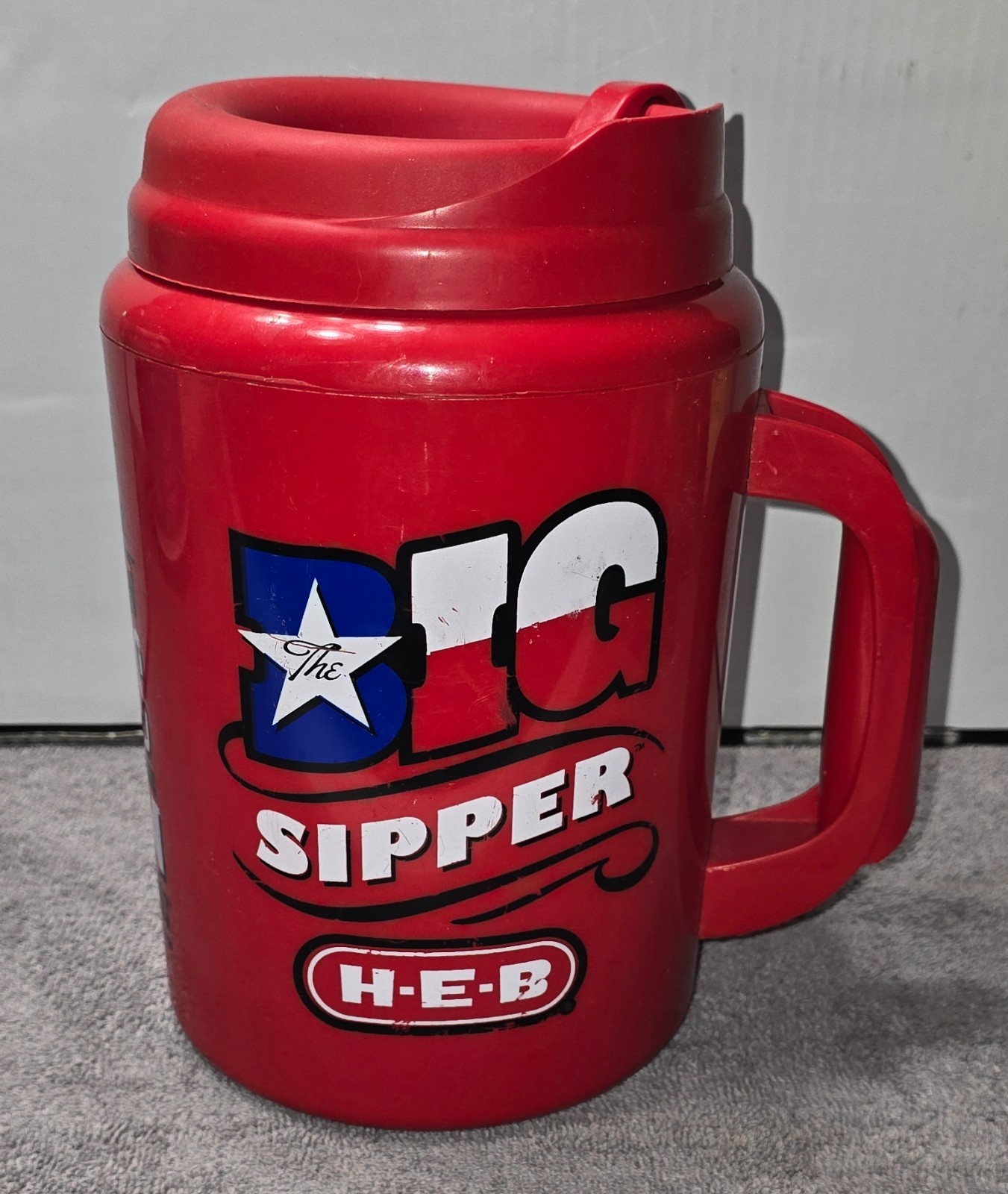 HEB Big Sipper 52 oz Texas Refillable Huge Gulp Travel Cup Mug No Straw gallery