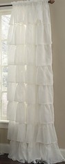One (1) Gypsy Ruffled Layerd Sheer Curtain Panel, Cream, 60″ wide by 63″ long