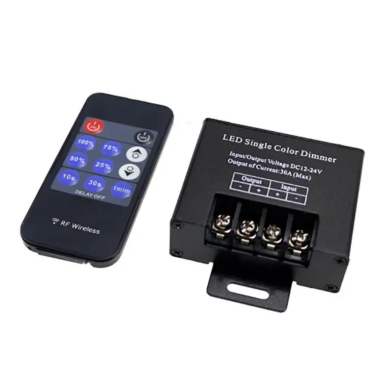 LED Single Color Dimmer DC 12V 24V 30A with 11-Key RF Remote Controller gallery