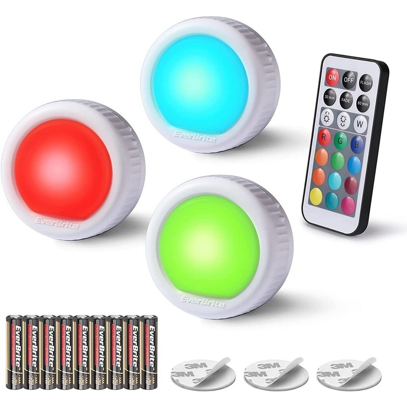 3PACK/6PACK LED Tap Light Push Light 12 RGB Color Wireless Touch Light 80LM USA gallery