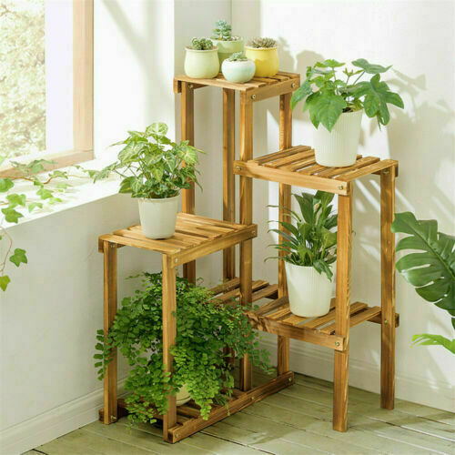 Upgraded All Types Multi Tier Plant Stand Wood Garden Shelf Herb Flower Holder gallery