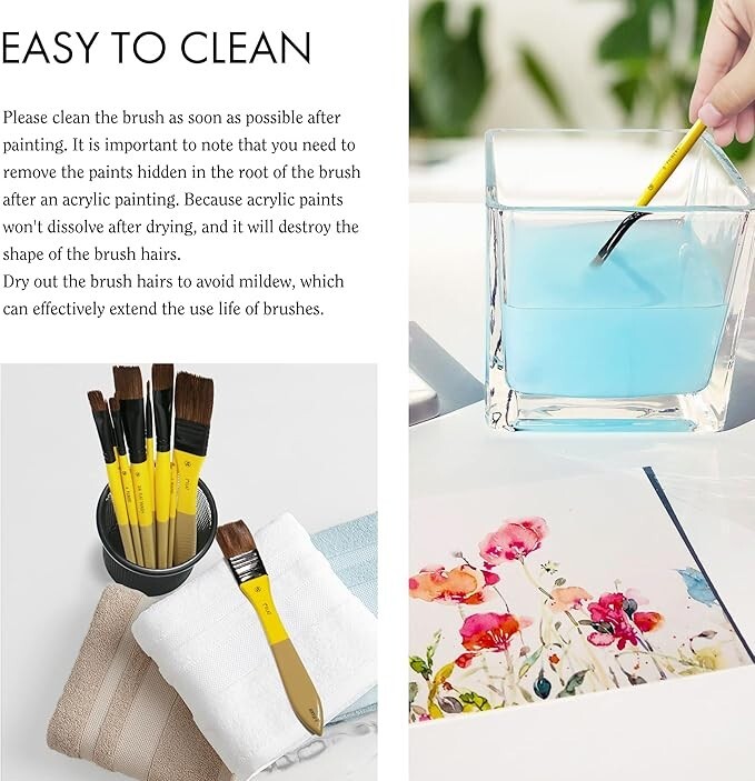 ARTIFY 10 Pieces Paint Brush Set Includes a Carrying Case Premium Nylon Hair gallery