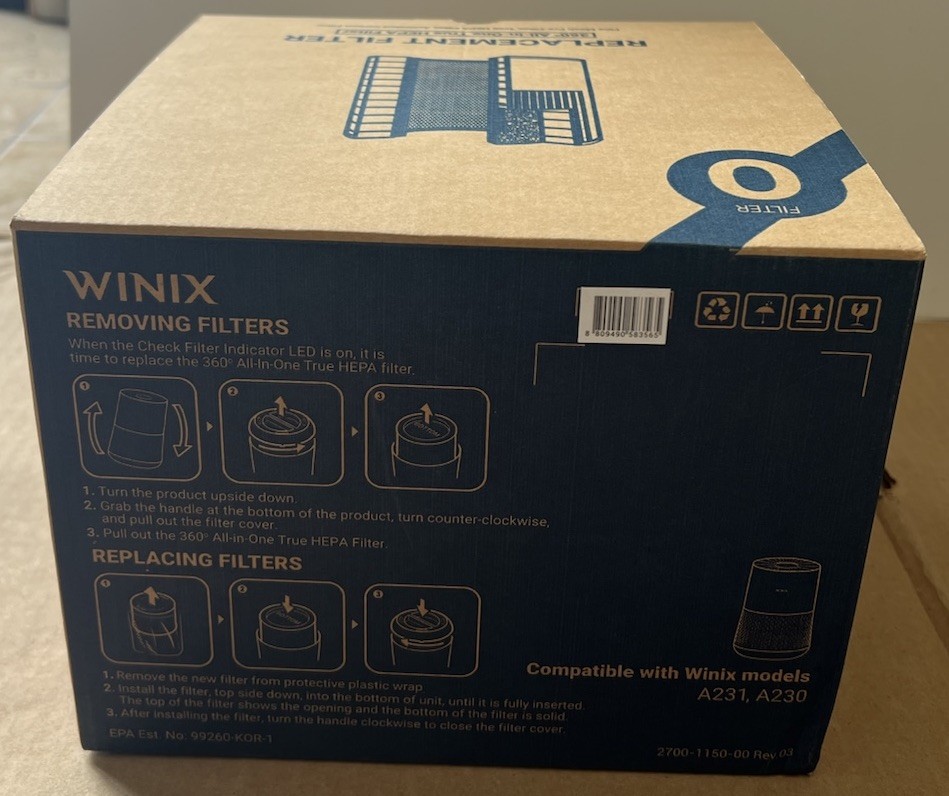 NEW Winix Replacement Filter O 360° All-in-One True HEPA Fits Winix A231 & A230 gallery