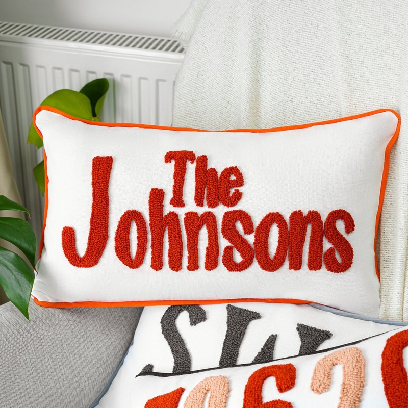 Custom Punch Needle Zip Code Pillow with Border, Soft Cotton Fabric,Housewarming gallery
