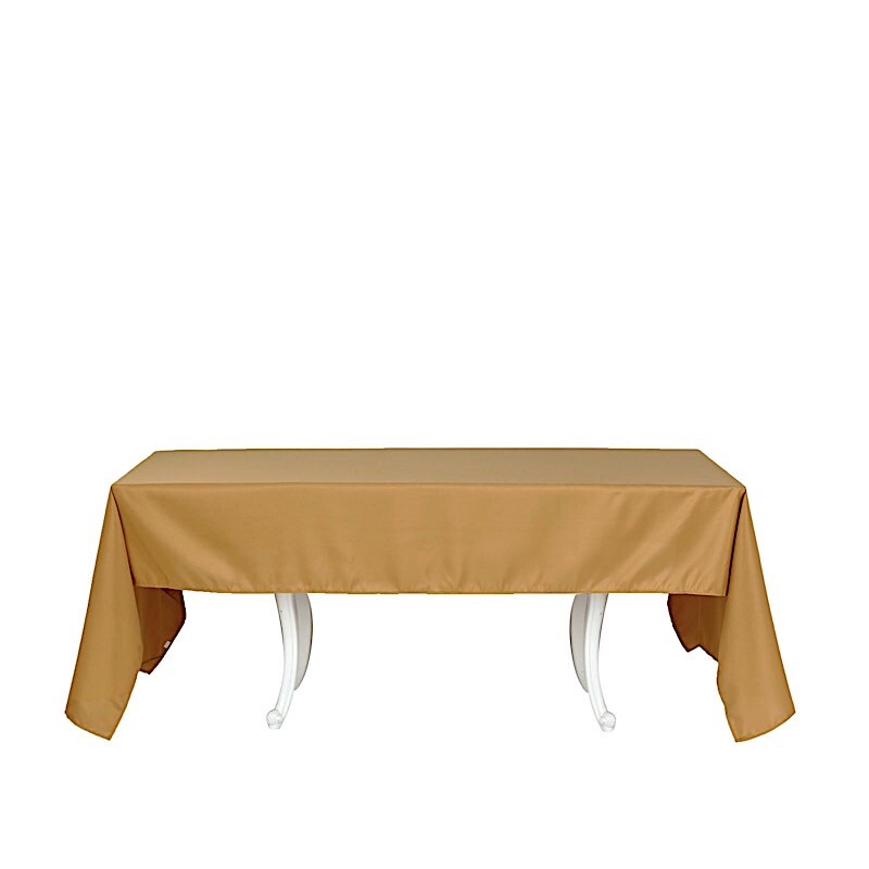 GOLD 72x120 RECTANGLE POLYESTER TABLECLOTH Wedding Party Catering Linens SALE gallery