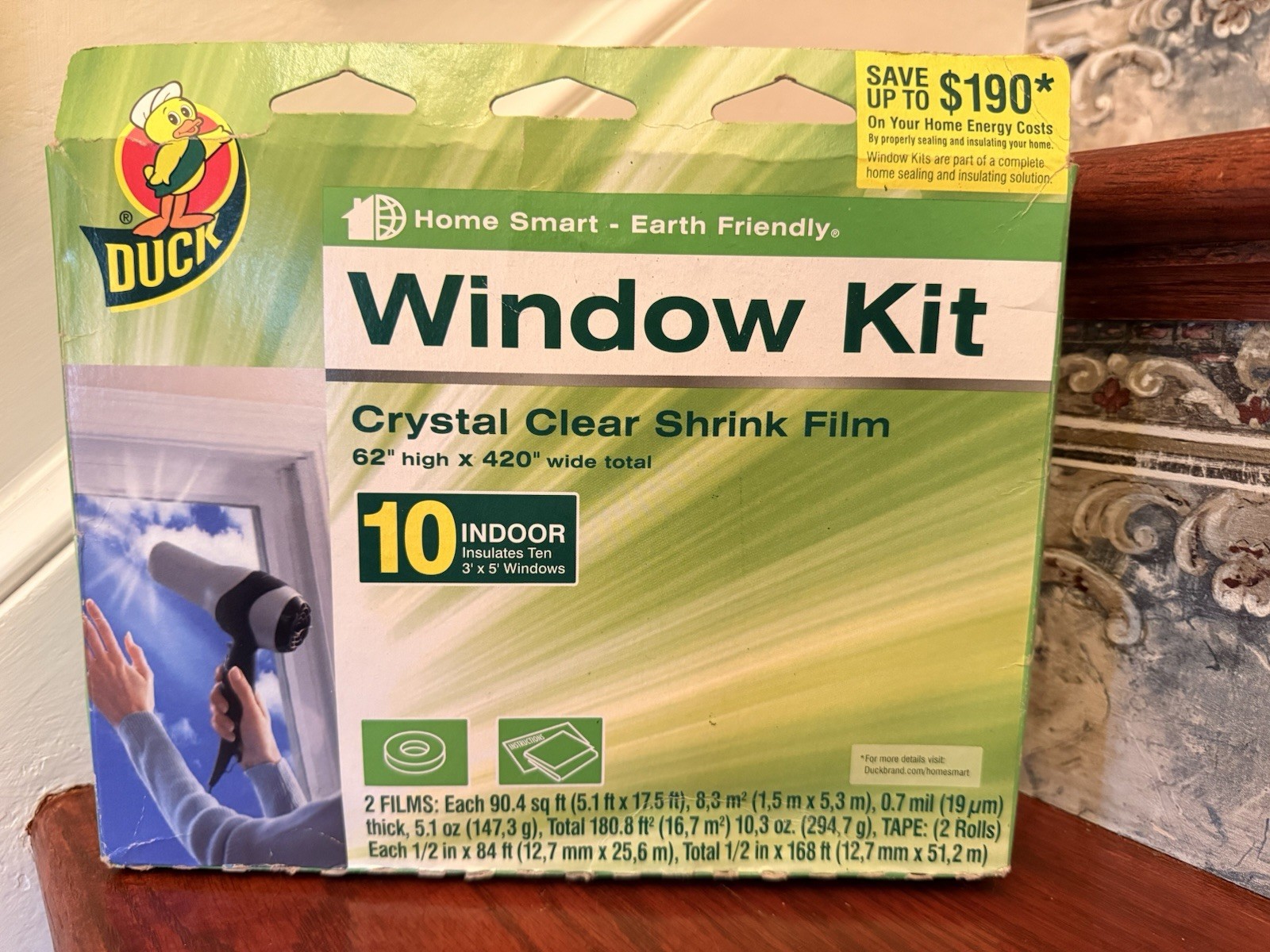 DUCK Rolled Shrink Film Window Kit, Insulates up 10 Windows, 62 in. x 420 in gallery