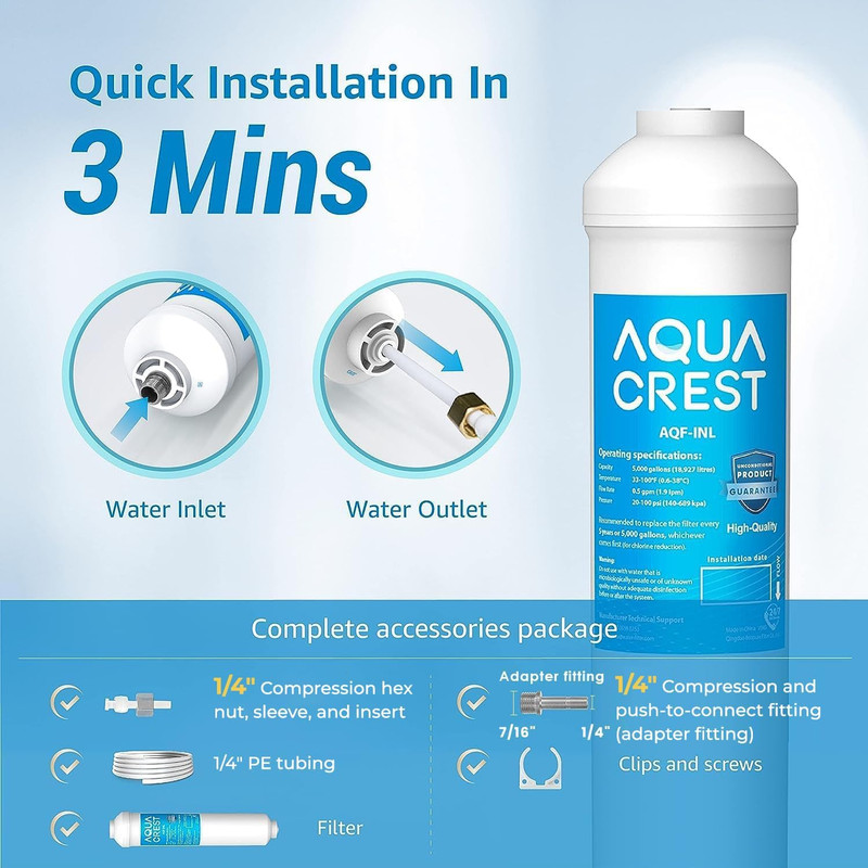 5 Years Inline Water Filter for Ice Maker with 1/4-Inch Direct Conne gallery