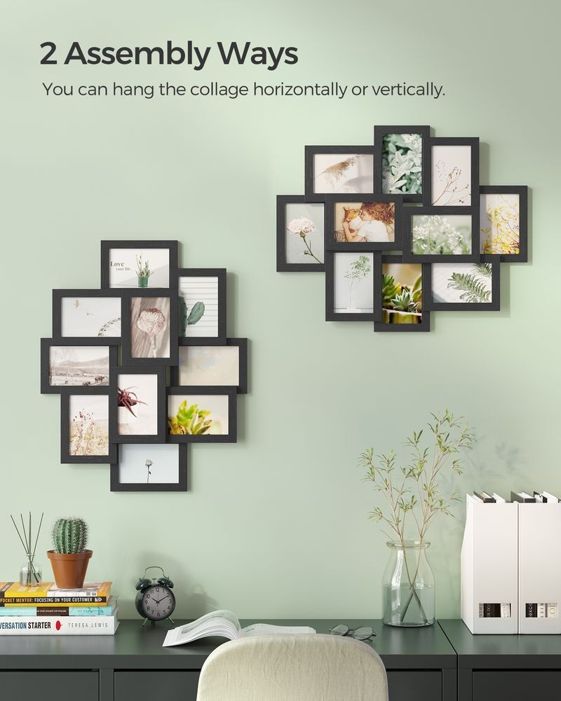 SONGMICS Picture Frame Collage for 12 Photos in 4 x 6 (10 x 15 cm) New Open Box gallery