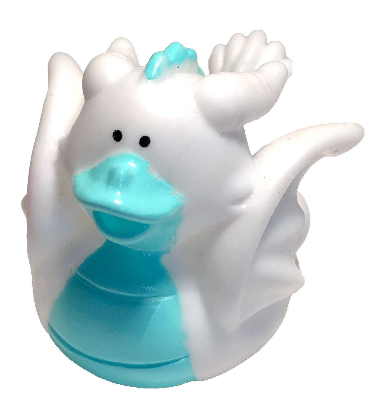 FREE SHIP - MEDIEVAL WHITE TEAL DRAGON CRUISING RUBBER DUCK COLLECTIBLE 2" gallery