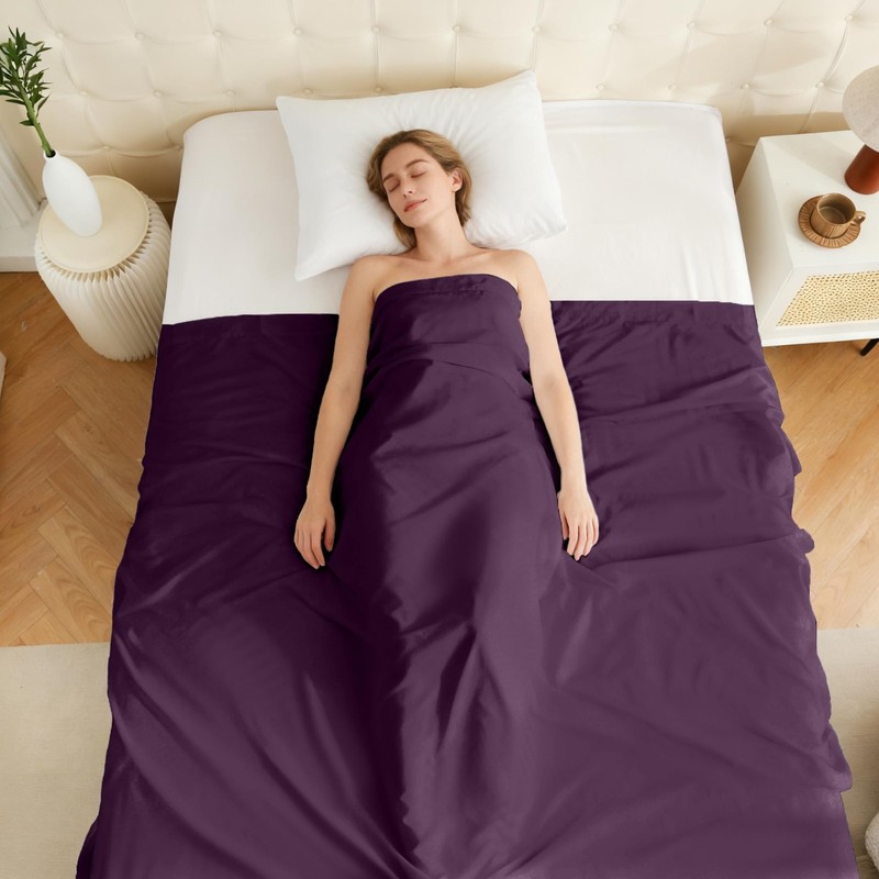 Bulk King Flat Sheets Only, 6 Pack Quick Sort Top Bed King, Dark Purple gallery