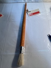 VTG BBQ-PRO Round Basting Brush, Ash Or Oak Wood, Stained In Rose