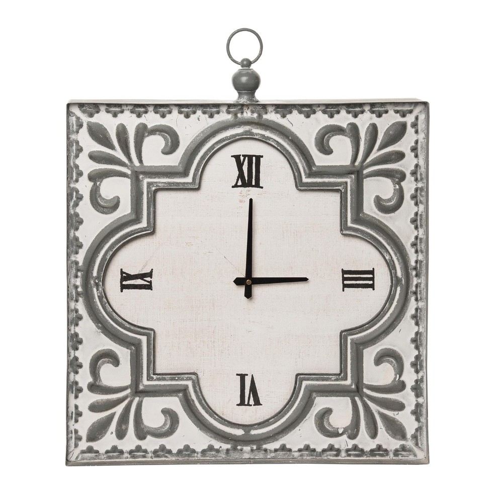 Transpac Metal/MDF Square Wall Clock, 23.62"H
