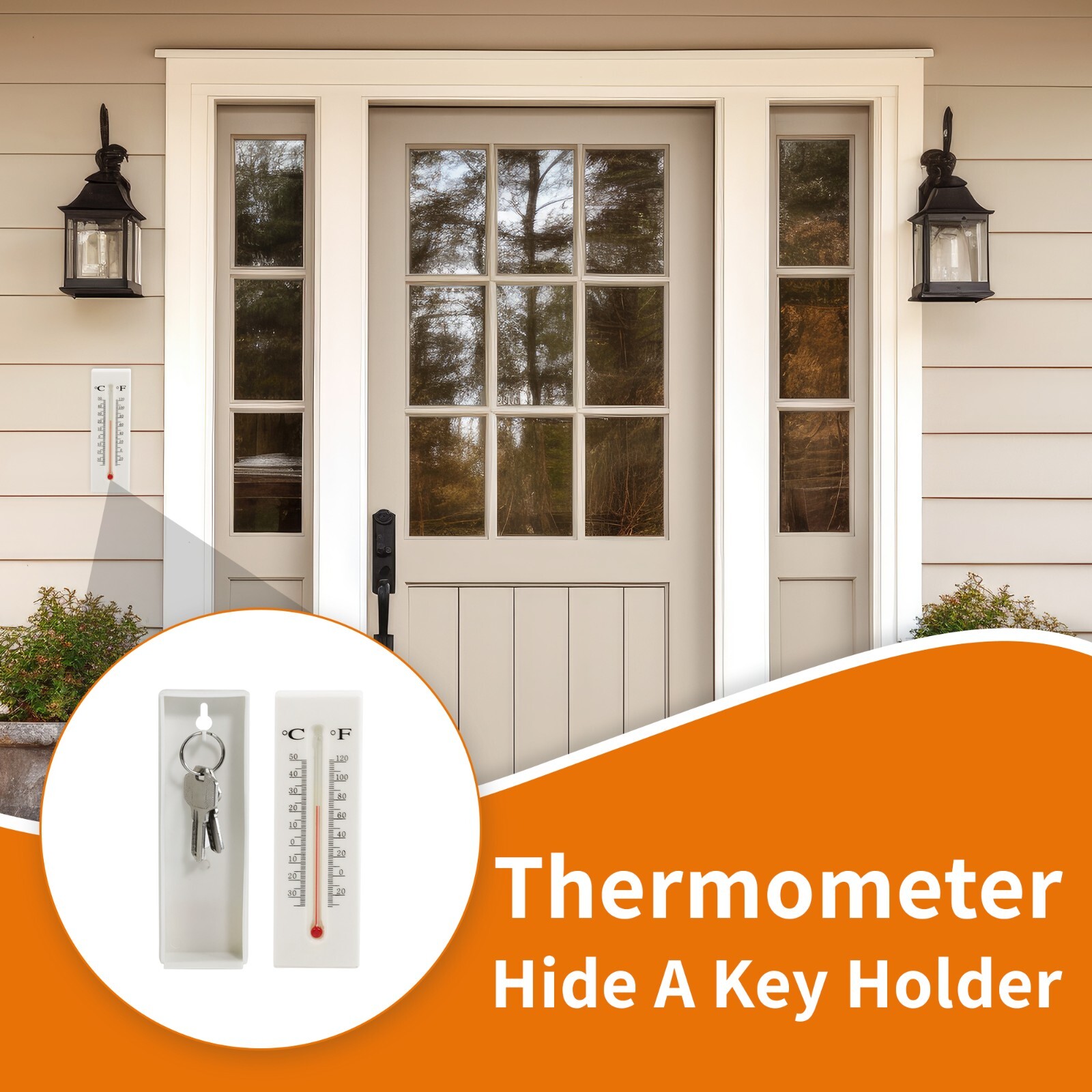 WYZworks Thermometer Hide a Key Holder House Car Stash Outdoor Temperature gallery