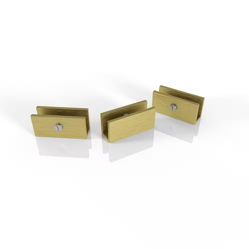 78 In. Single Fixed Panel Hardware Pack in Satin Brass gallery