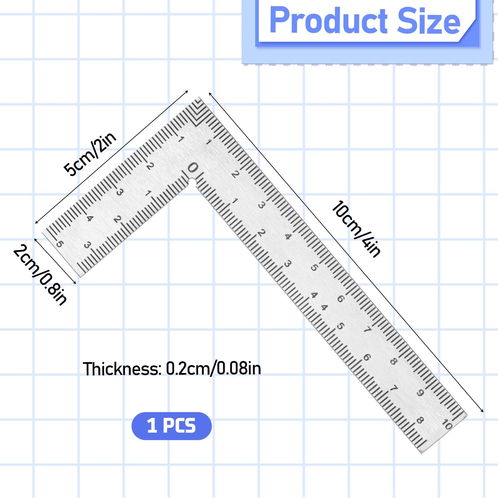 Mini L Shaped Ruler Measuring Tool, 2 inch by 4 inch Square Framing Measuring... gallery