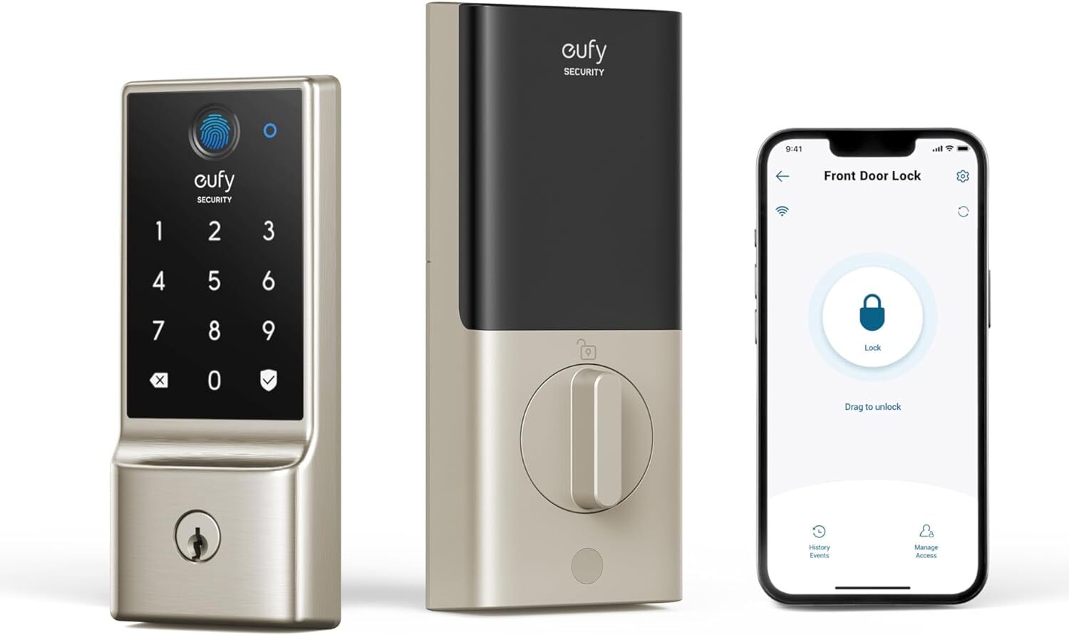 eufy C220 Smart Lock Deadbolt Fingerprint Keyless Entry Door Lock Built-in Wi-Fi gallery
