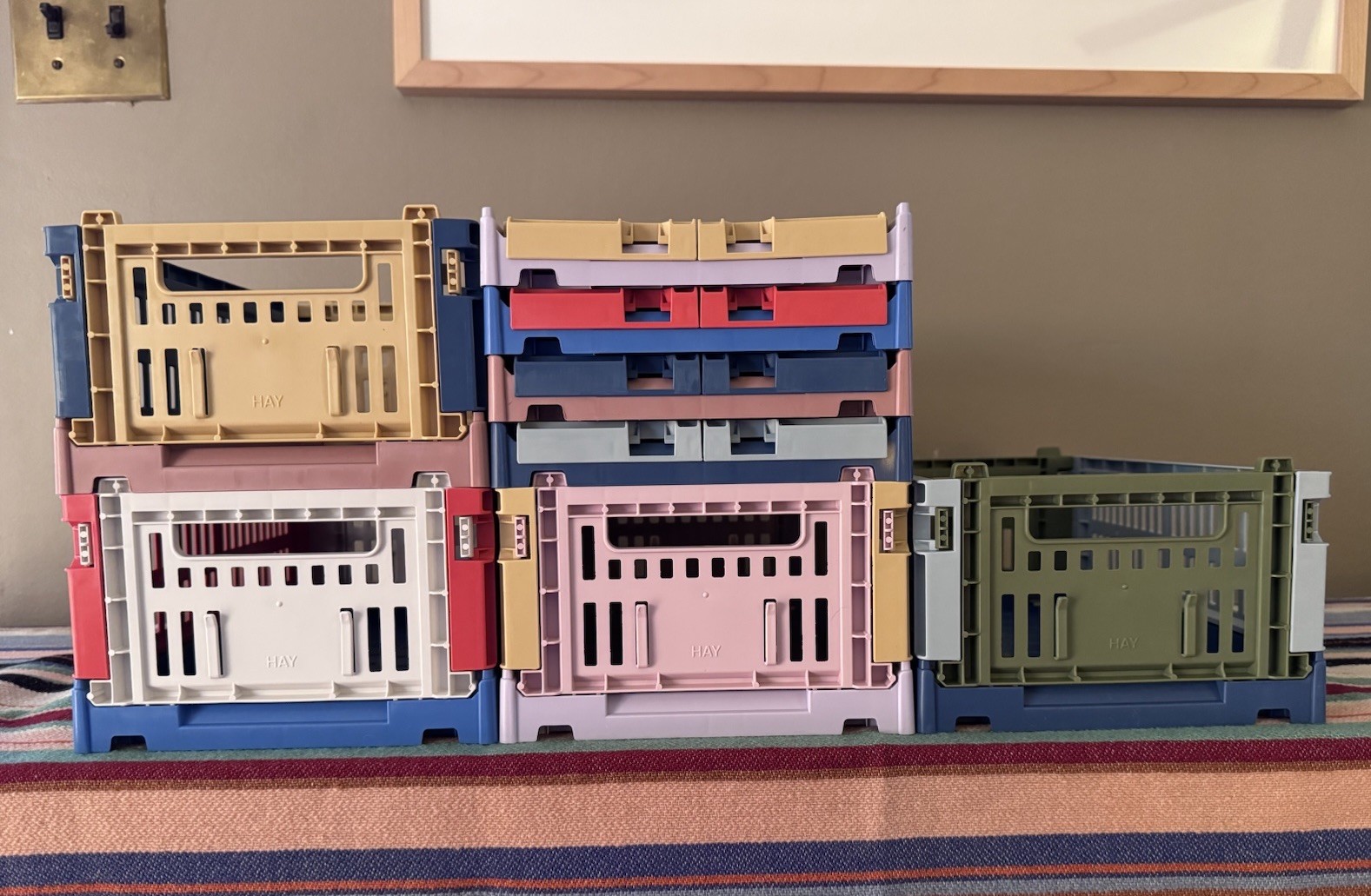 HAY Colour Crate, Multicolor Collapsible Stacking Storage Set Of 4 Sold Out! gallery