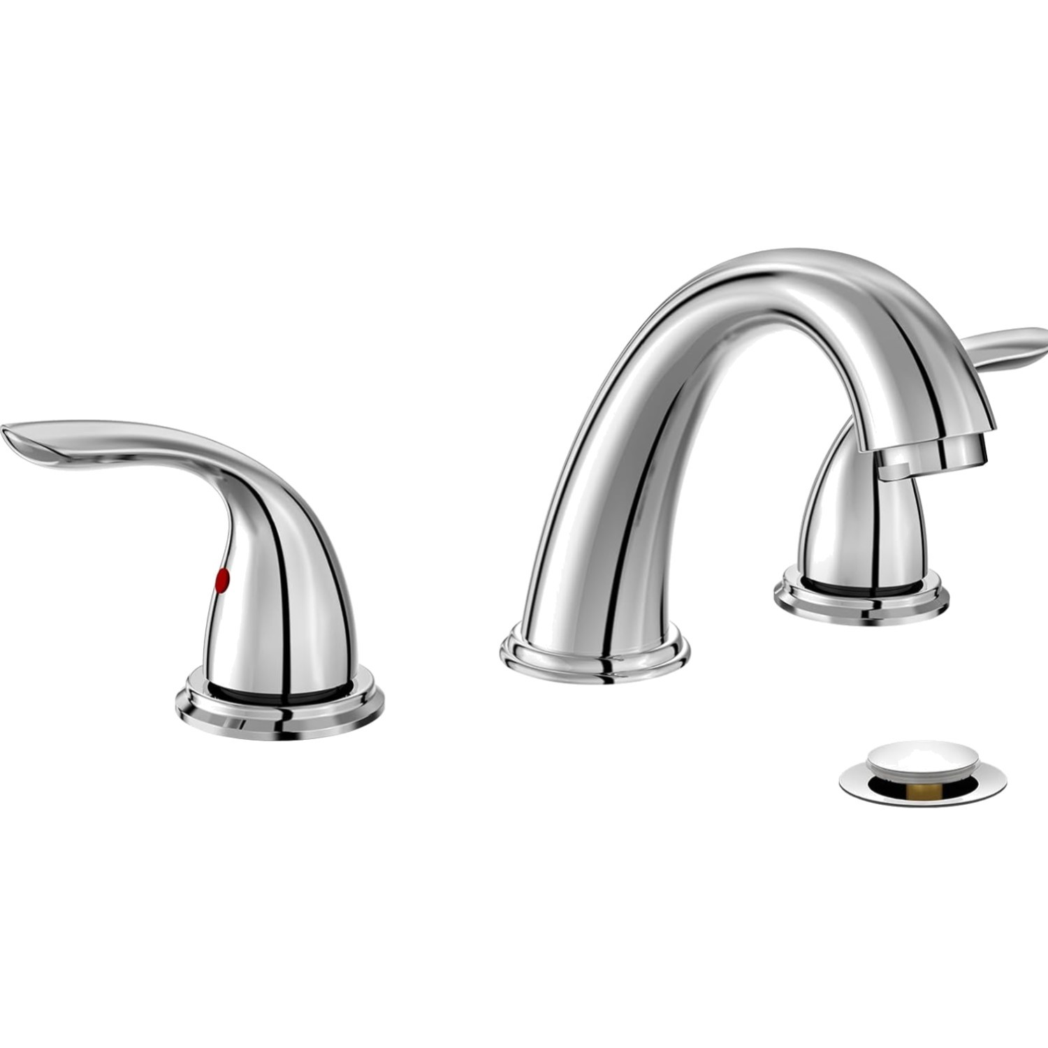 Chrome Bathroom Sink Faucet, 8 Inch, 2 Handles, Pop-Up Drain and Valve Included gallery