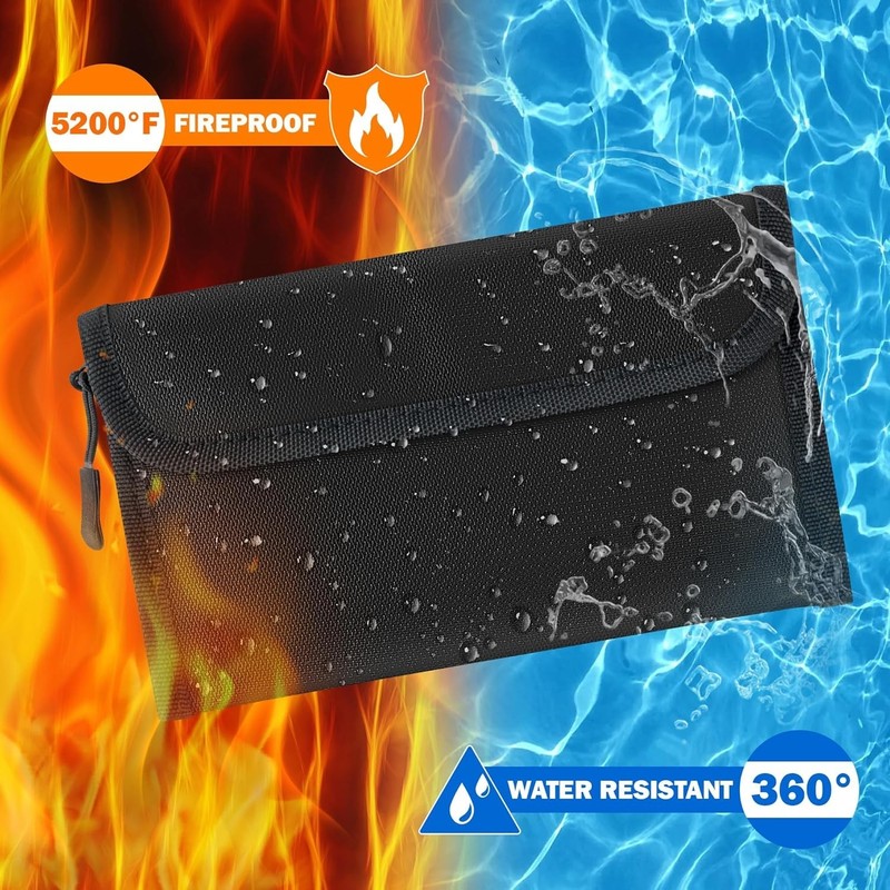 Fireproof Waterproof Document Bag - 5200°F Water Resistant Fire Proof Money Bag gallery