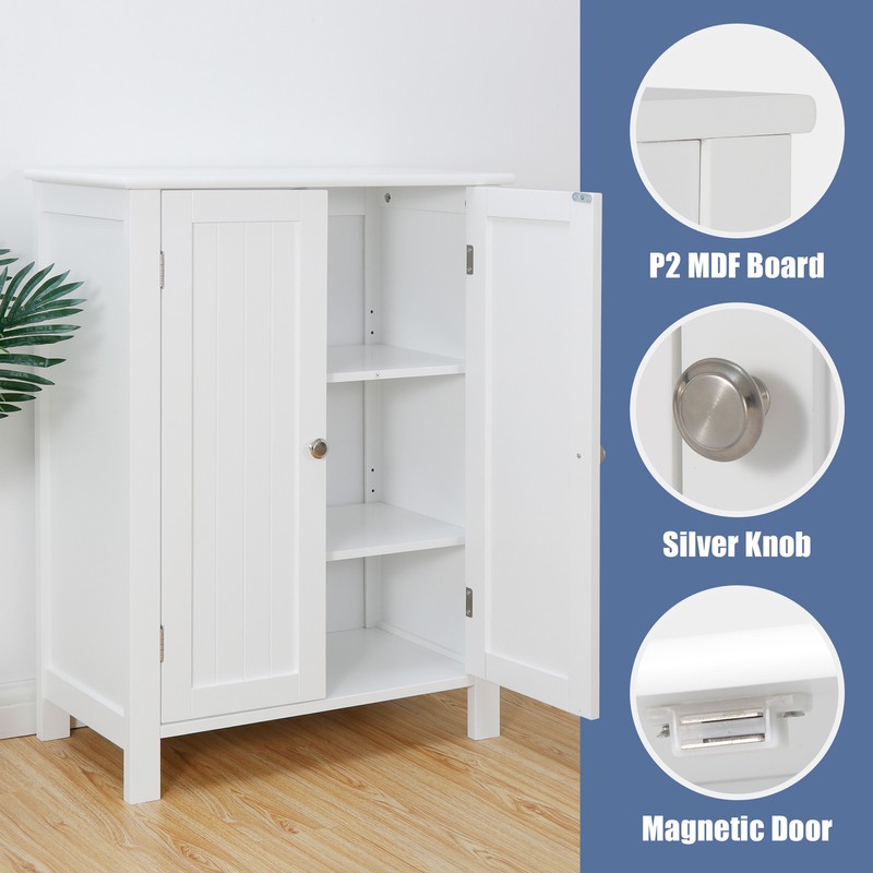 Bathroom Floor Storage Cabinet with 2 Adjustable Shelf Free Standing Kitchen gallery