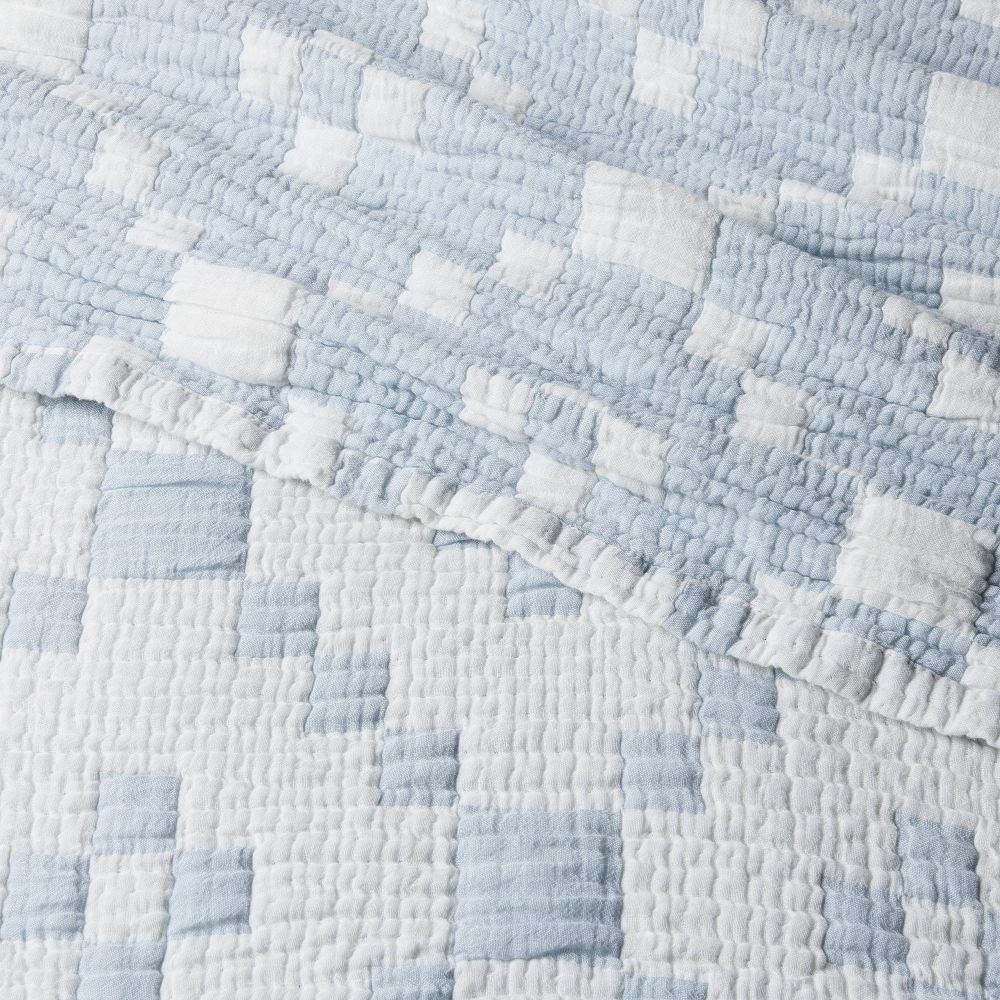 3pc Full/Queen Reversible Lightweight Matelasse Quilt and Shams Set Patchwork gallery