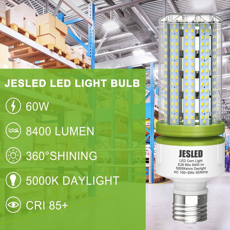 LED Corn Light Bulbs E26 30W 60W E39 100W 150W 5000K LED Replace HID CFL MHL HPS gallery