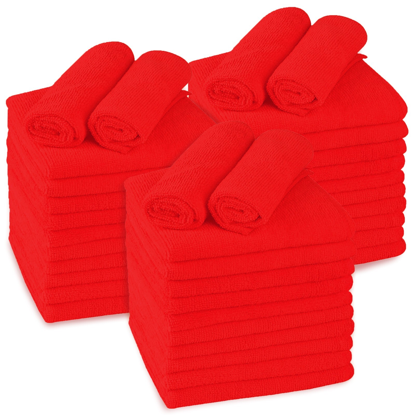 Microfiber Cleaning Cloths 36-Pack 16x16 inch Wash Towels 3 Dozen Car Rags Red gallery