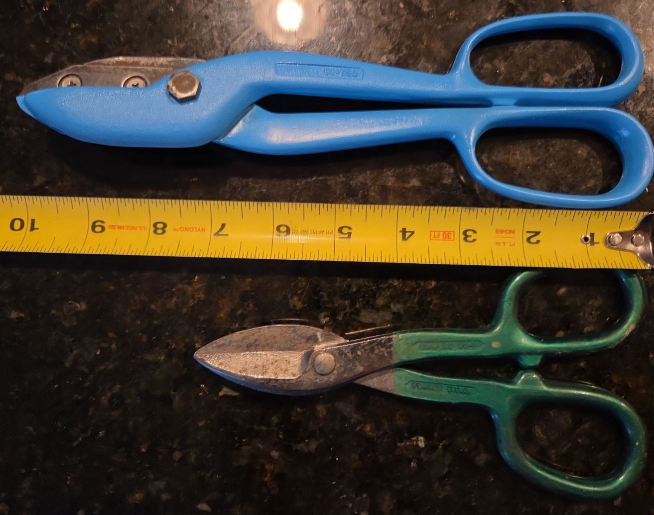 2 PC TIN SNIP LOT 10" Stanley 85 7" DIAMOND Diamalloy DS-7 NICE LOT SHEARS gallery