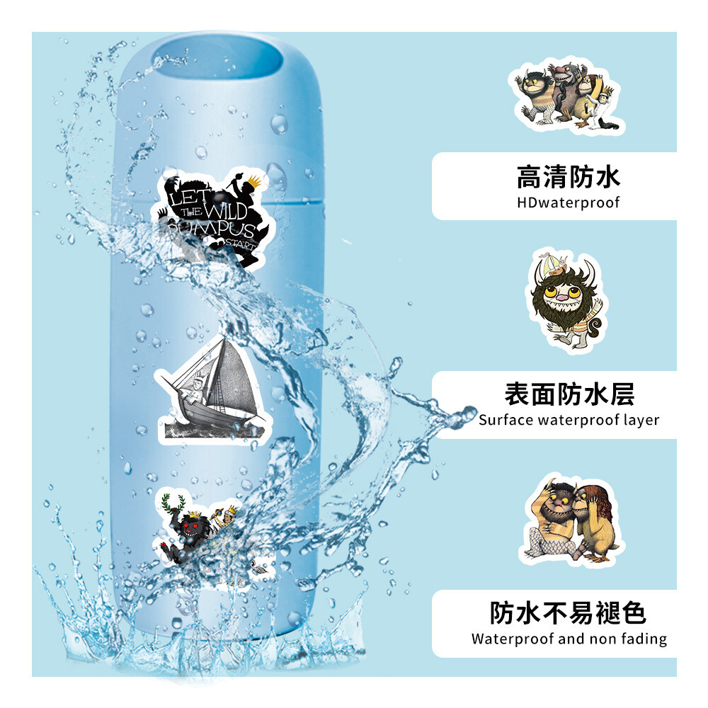 100Pcs Where The Wild Things Are Stickers for Kid Water Bottle Laptop Waterproof gallery