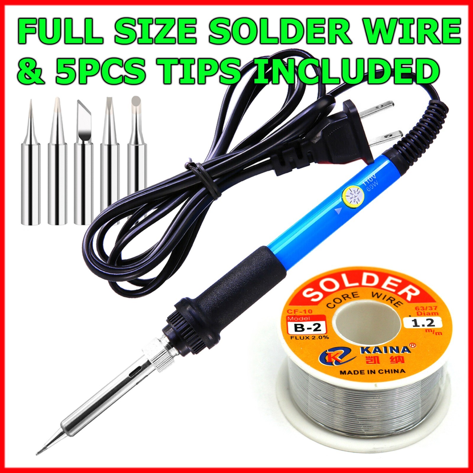 60W Digital Electric Soldering Iron Kit Tempe Adjustable Welding Tool Solder Gun gallery