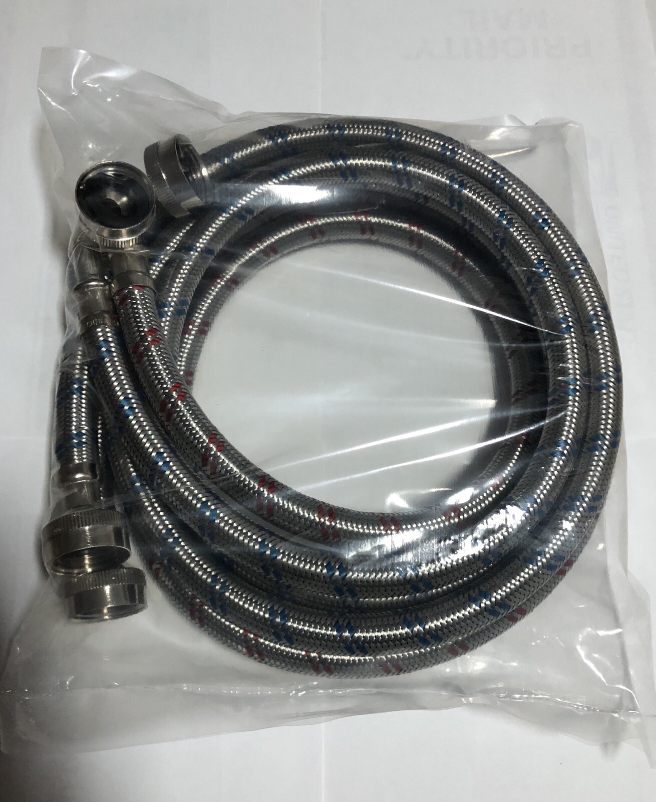 2 Washing Machine Stainless Steel 90 Degree Braided Water Supply Line 60" 5' gallery