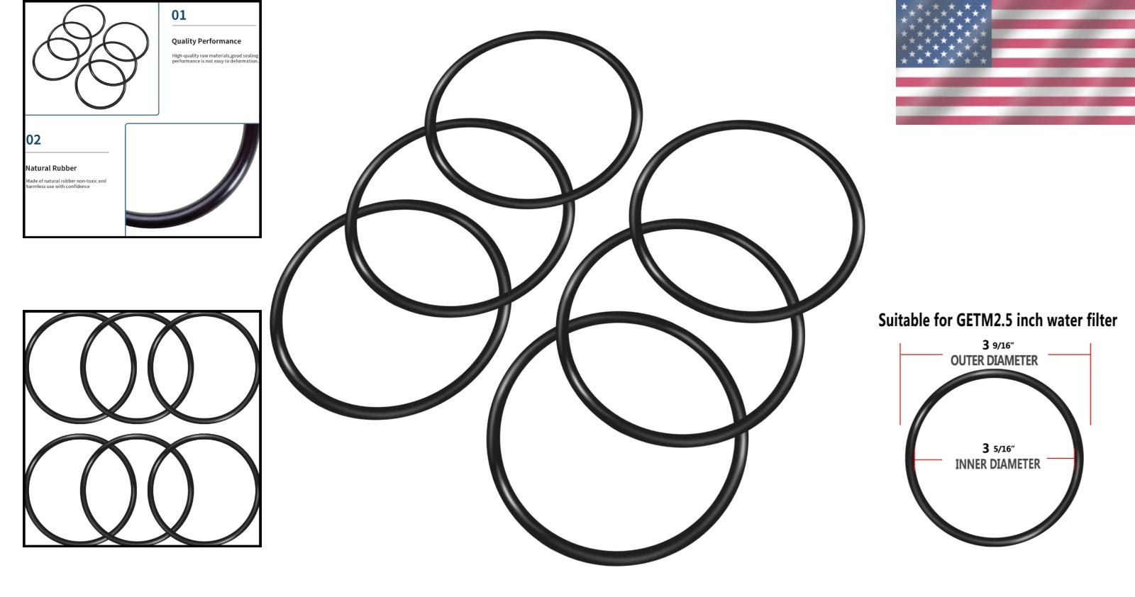 6 High-Quality Rubber O-Rings for GE TM Water Filters - Compatible & Durable gallery