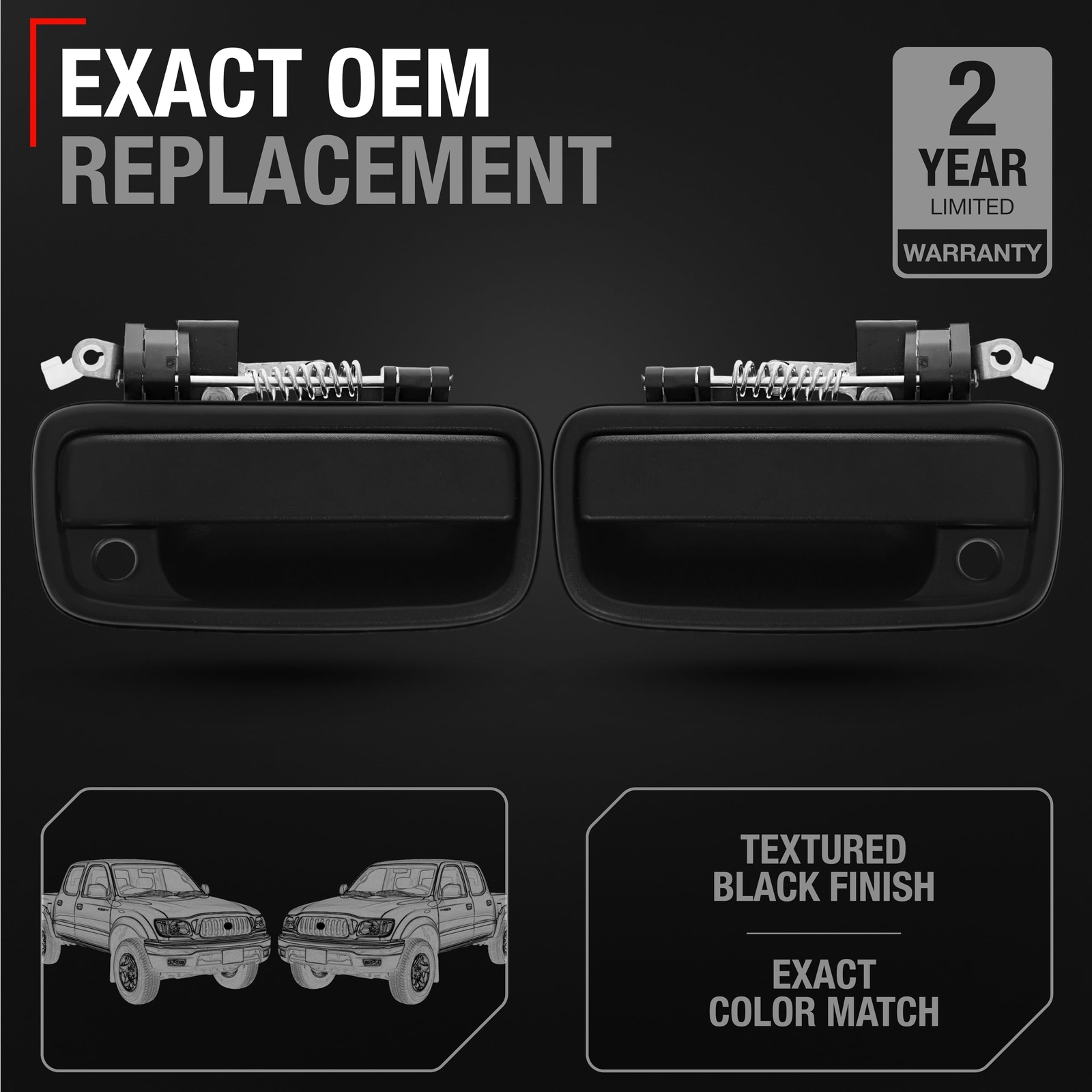 Exterior Door Handle, Left & Right for Toyota Tacoma - Driver + Passenger Han... gallery