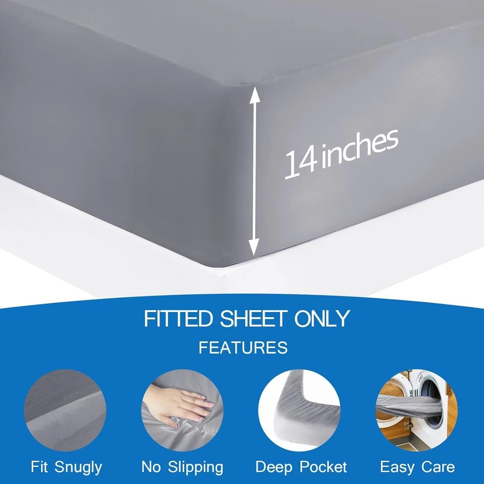 Short Queen Fitted Sheet Only for RV Camper 60" X 75" up to 14" Deep Pocket, Bed gallery