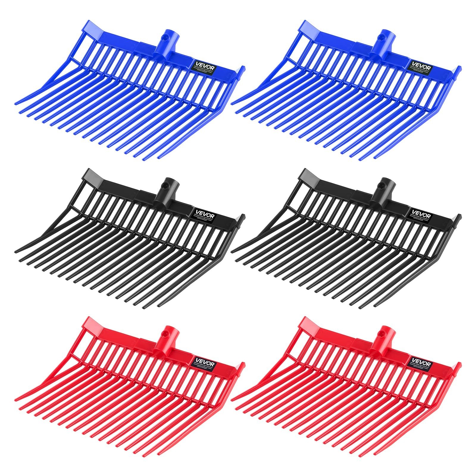 6PCS Manure Fork Replacement Head - 18 Angled Tines, Durable Plastic Pitchfork f gallery